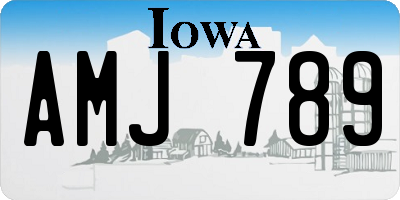 IA license plate AMJ789
