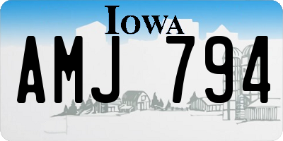 IA license plate AMJ794