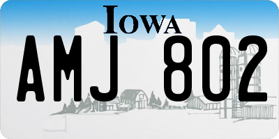 IA license plate AMJ802