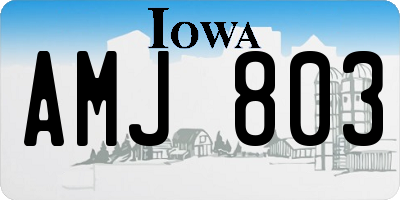 IA license plate AMJ803