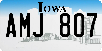 IA license plate AMJ807