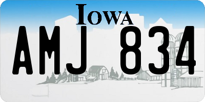 IA license plate AMJ834