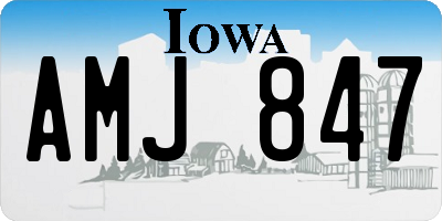 IA license plate AMJ847