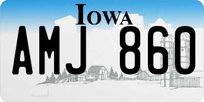 IA license plate AMJ860