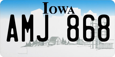 IA license plate AMJ868