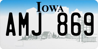 IA license plate AMJ869
