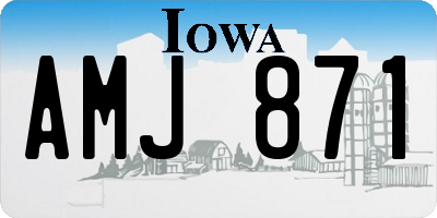 IA license plate AMJ871