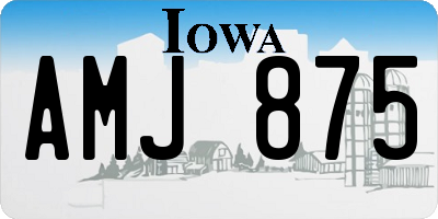 IA license plate AMJ875
