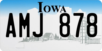 IA license plate AMJ878