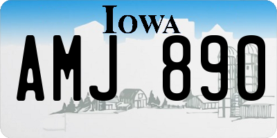 IA license plate AMJ890