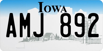 IA license plate AMJ892