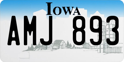 IA license plate AMJ893