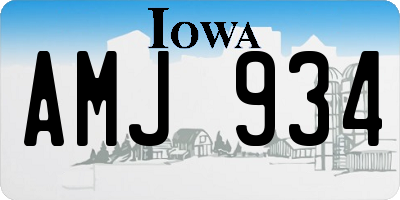 IA license plate AMJ934