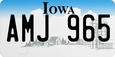 IA license plate AMJ965