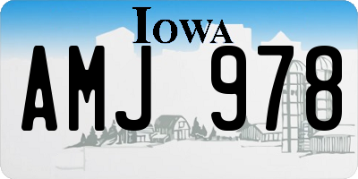 IA license plate AMJ978