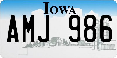 IA license plate AMJ986