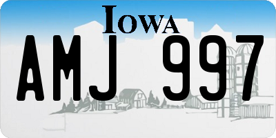 IA license plate AMJ997