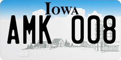 IA license plate AMK008