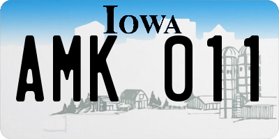 IA license plate AMK011