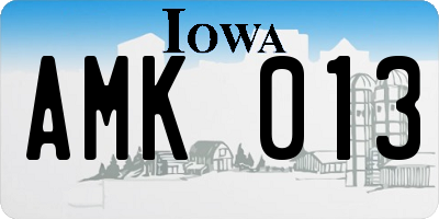 IA license plate AMK013