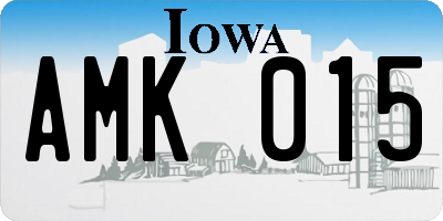 IA license plate AMK015