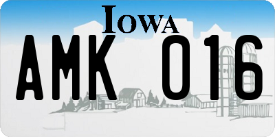 IA license plate AMK016