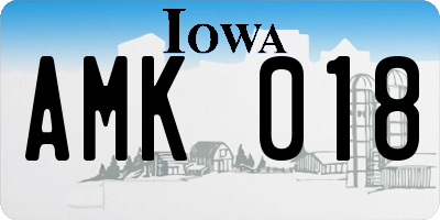 IA license plate AMK018