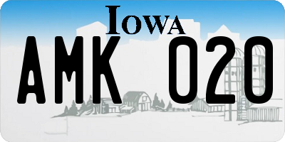 IA license plate AMK020