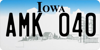 IA license plate AMK040