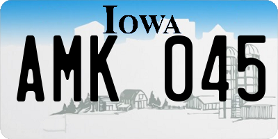 IA license plate AMK045