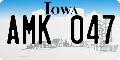 IA license plate AMK047