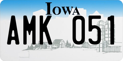 IA license plate AMK051