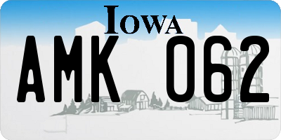 IA license plate AMK062