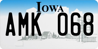 IA license plate AMK068