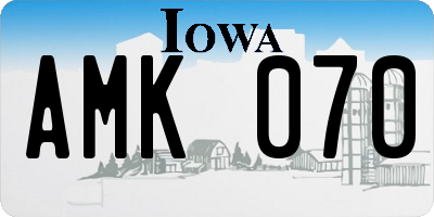IA license plate AMK070