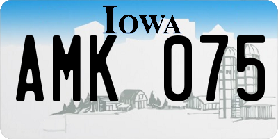 IA license plate AMK075