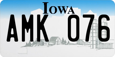 IA license plate AMK076