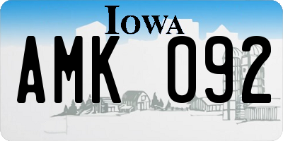 IA license plate AMK092