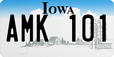 IA license plate AMK101