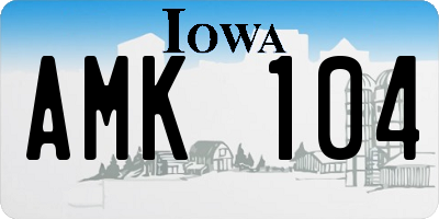 IA license plate AMK104