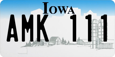 IA license plate AMK111