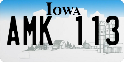 IA license plate AMK113