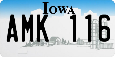 IA license plate AMK116