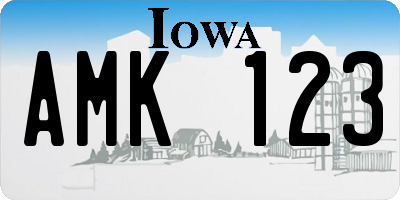 IA license plate AMK123