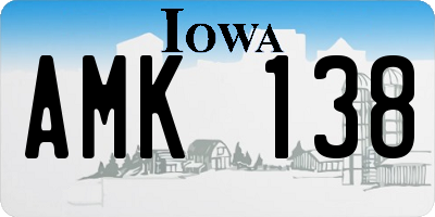 IA license plate AMK138