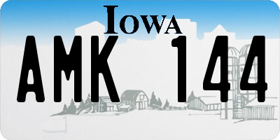 IA license plate AMK144