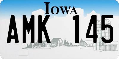 IA license plate AMK145