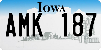 IA license plate AMK187