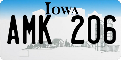 IA license plate AMK206