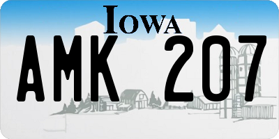 IA license plate AMK207